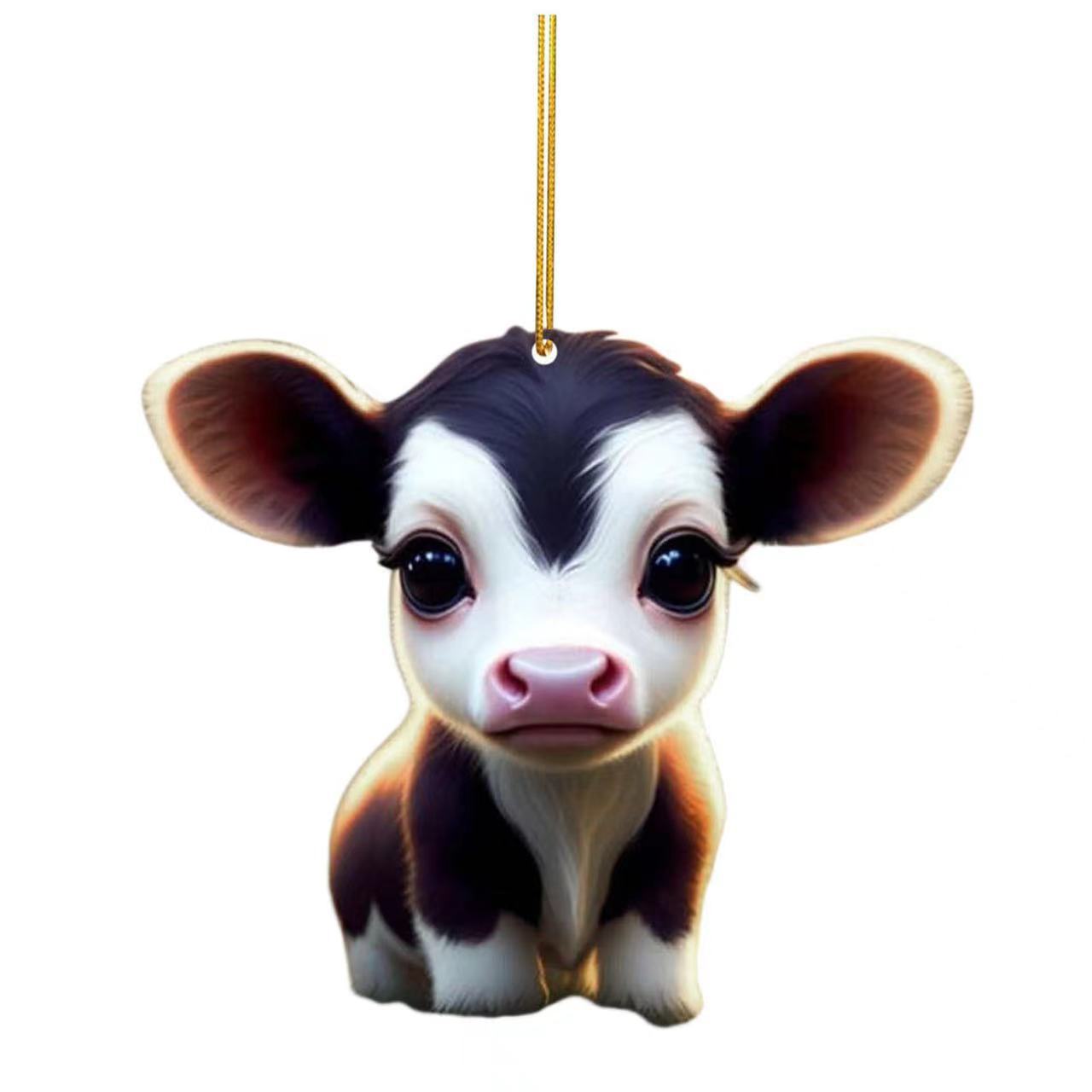 Wholesale Cute Cartoon Cattle Christmas Tree Decorations Acrylic Decorations