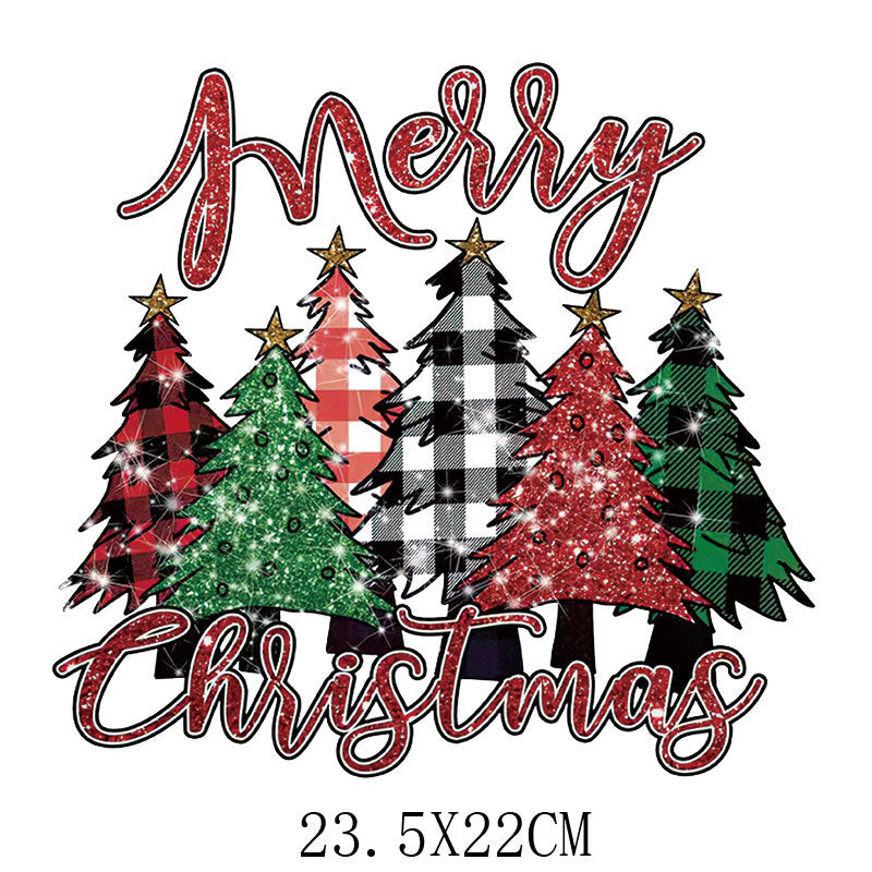 Wholesale Christmas Hot Stamping Spot  Heat Transfer Pattern UV DTF Ready to Press Transfers Wraps