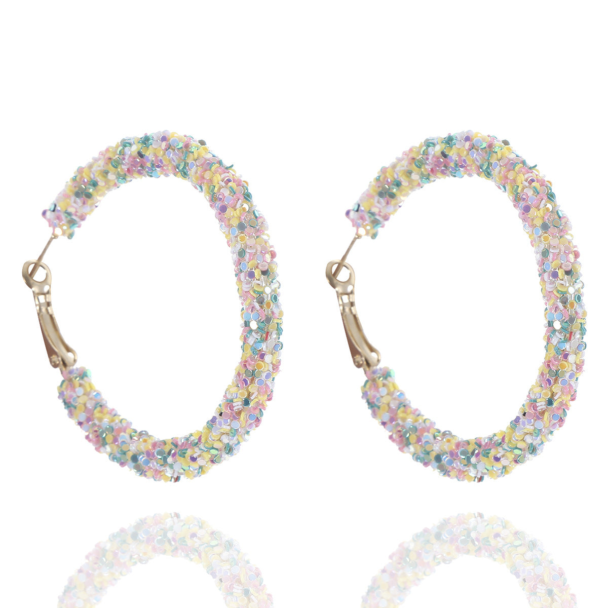 Wholesale Colorful Sequin Earrings Spring/Summer Plastic Earrings