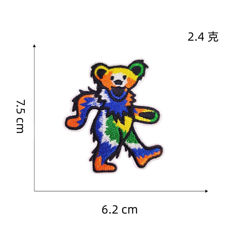 Wholesale Colorful cartoon rainbow bear DIY patches