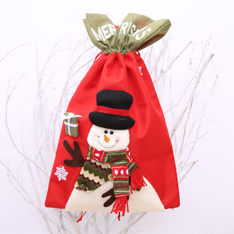 Wholesale Large Three-dimensional Linen Christmas Gift Bag