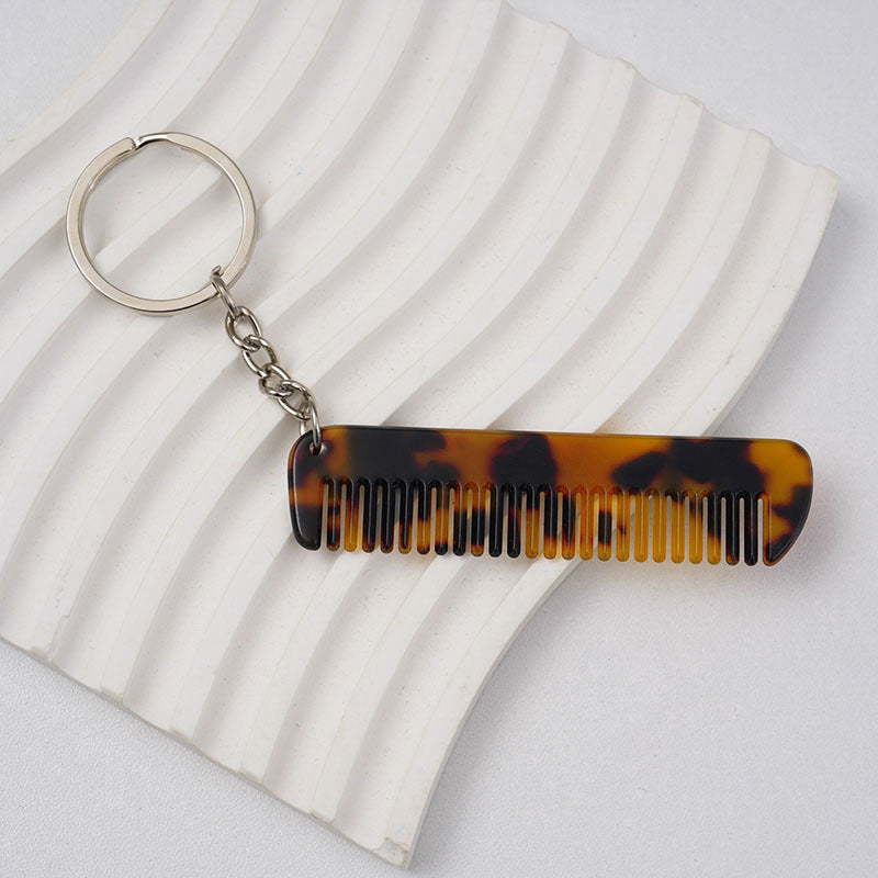 Wholesale Leopard print vinegar comb pendant keychain