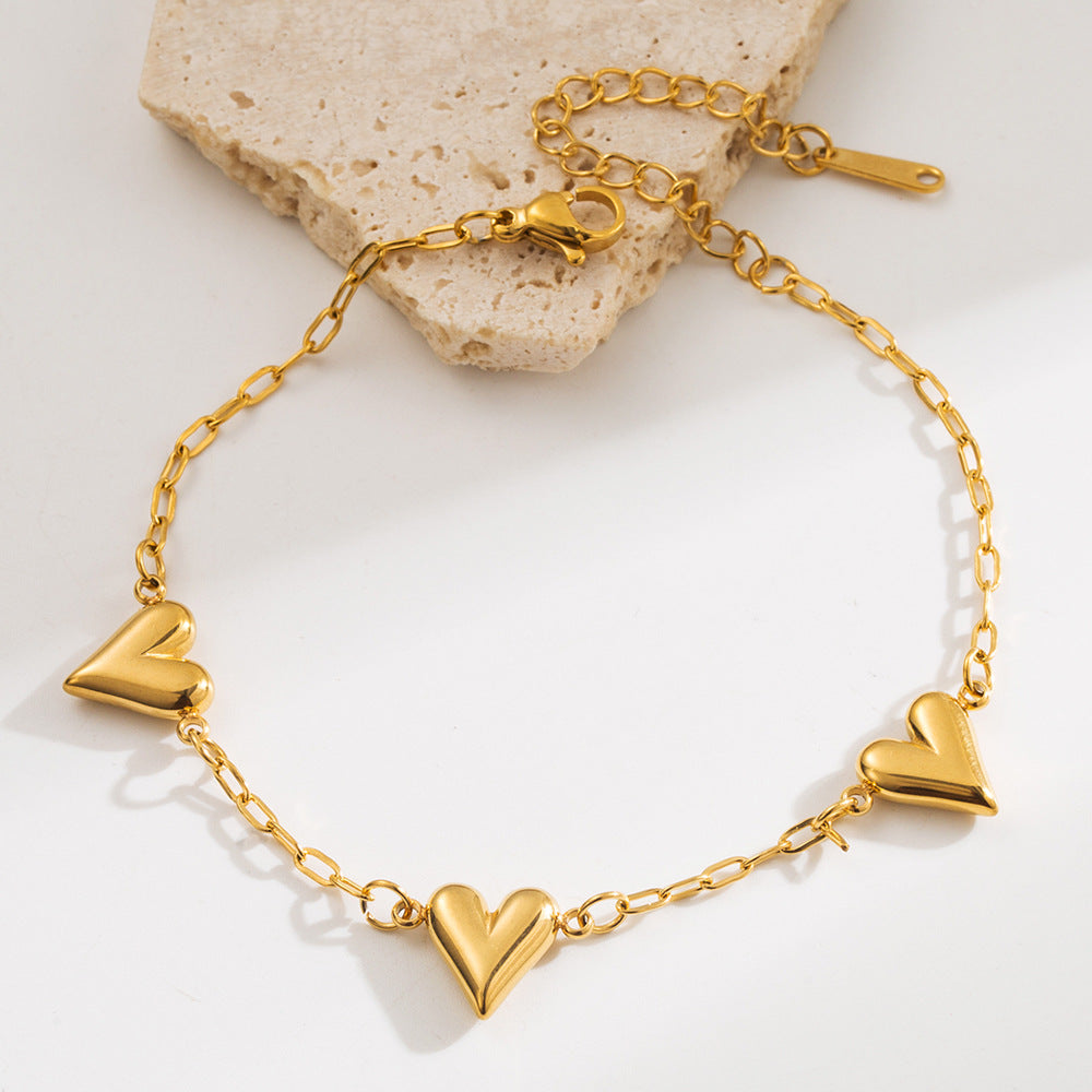 Wholesale titanium steel bracelet heart star pendant bracelet