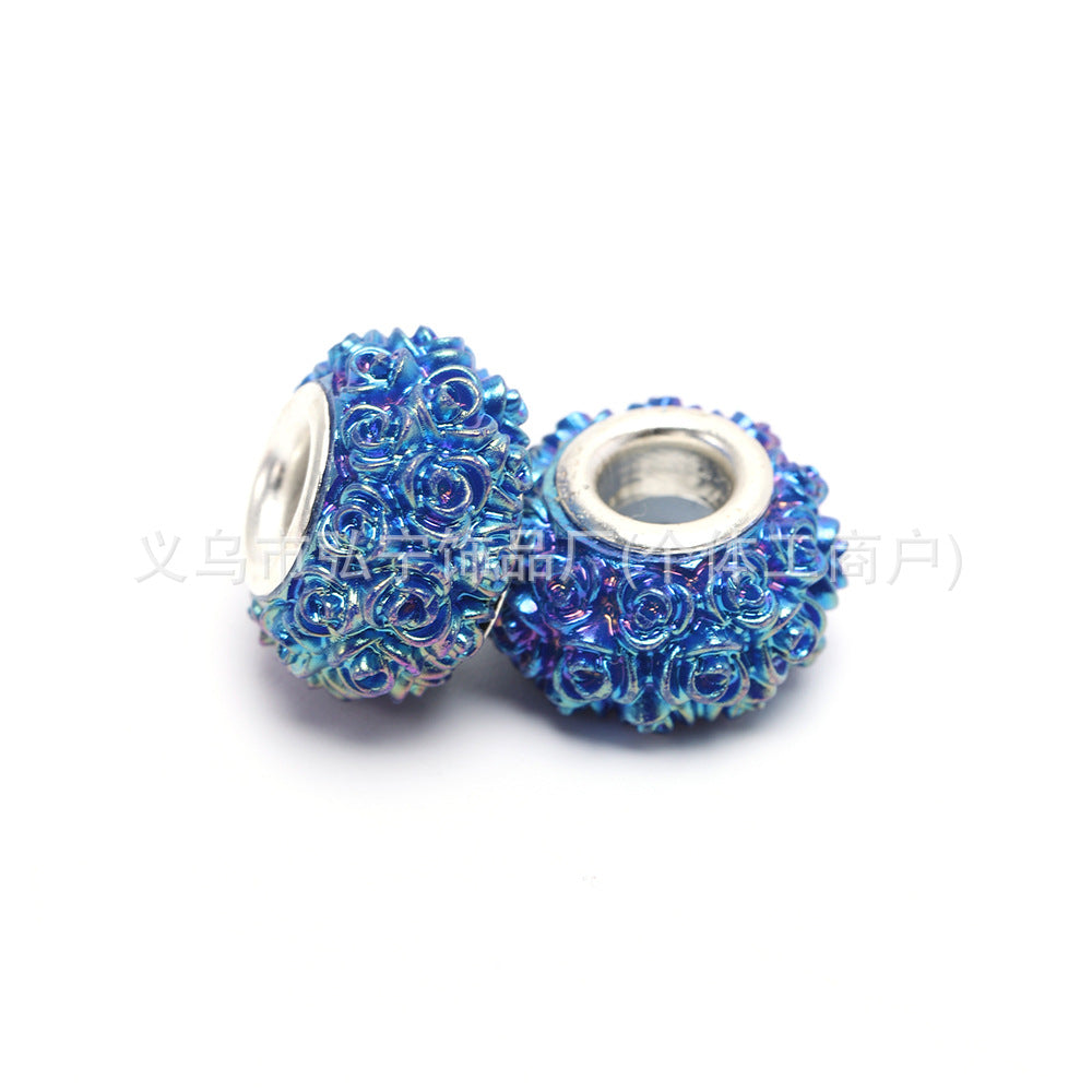Wholesale 100pcs Eternal Flower Colorful AB Resin DIY Beads