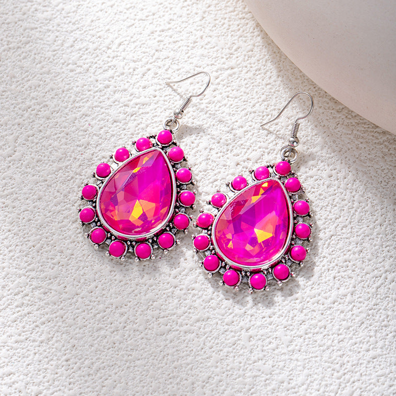 Wholesale Bohemian style turquoise flower earrings