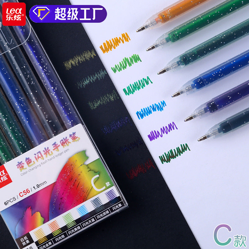 Wholesale 6pcs Flash Color Notebook Pens