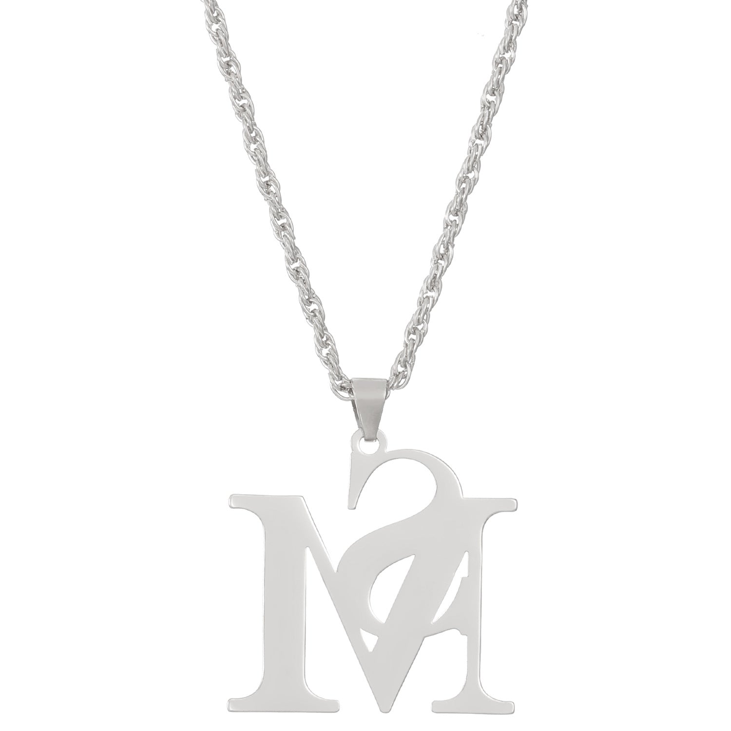 Wholesale Stainless Steel Glossy SM Letter Necklace Clavicle Chain