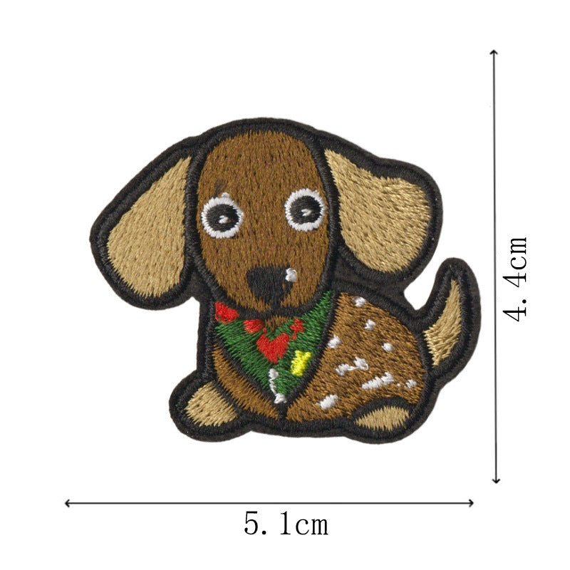 Wholesale Cute Cartoon Puppy Embroidered Iron On Patches 9 Piece Set For DIY Clothing Bags Hats Decorative Accent