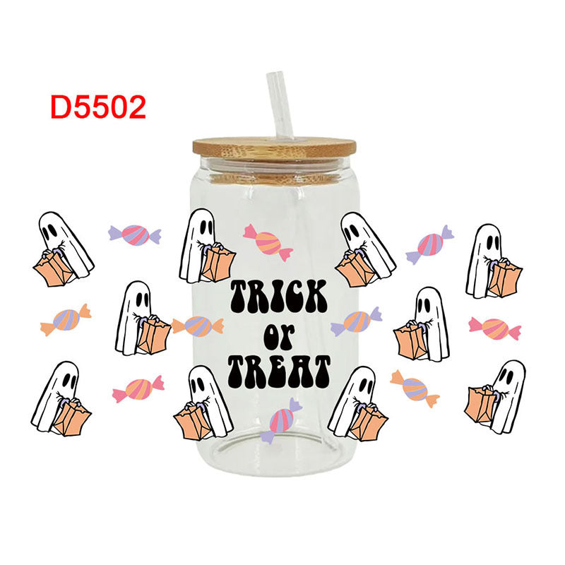 Wholesale Ghostly Witch Halloween 16oz Cup UV DTF Wraps