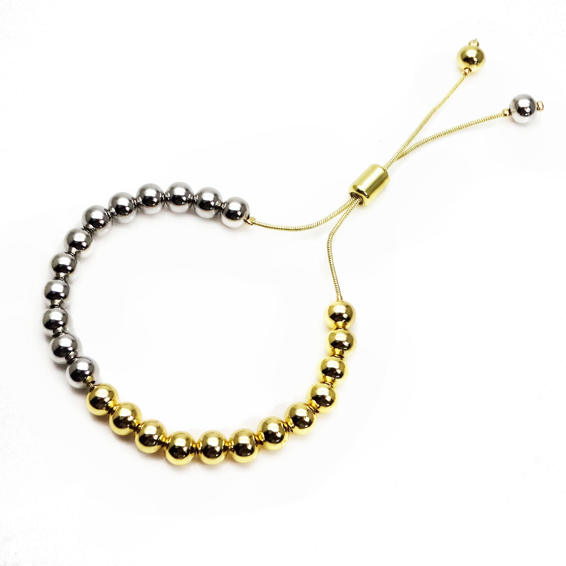 Wholesale Gold-plated Copper 4mm5mm6mm Round Bead Copper Bead Adjustable Bracelet
