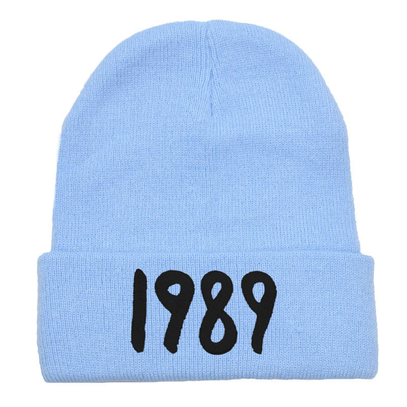 Wholesale Acrylic 1989 Embroidered Knitted Hat Warm Woolen Hat