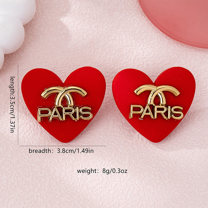 Wholesale Stylish French Retro Geometric Stud Earrings For Women Black Alloy Plated Finish Fashion Jewelry For Boutique Resale