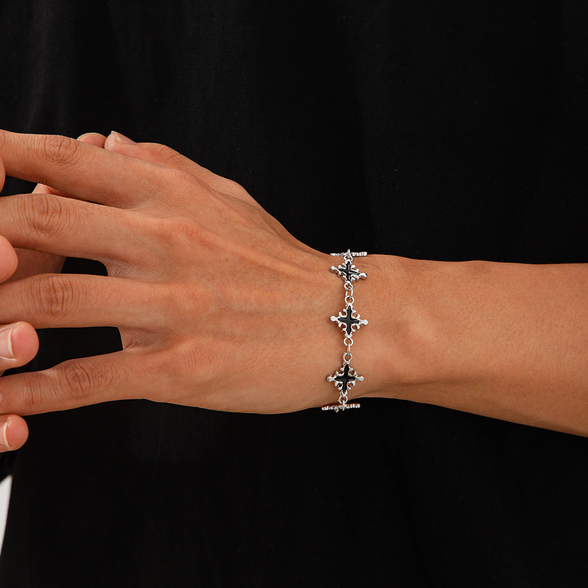 Wholesale Oil dripping cross men's bracelet