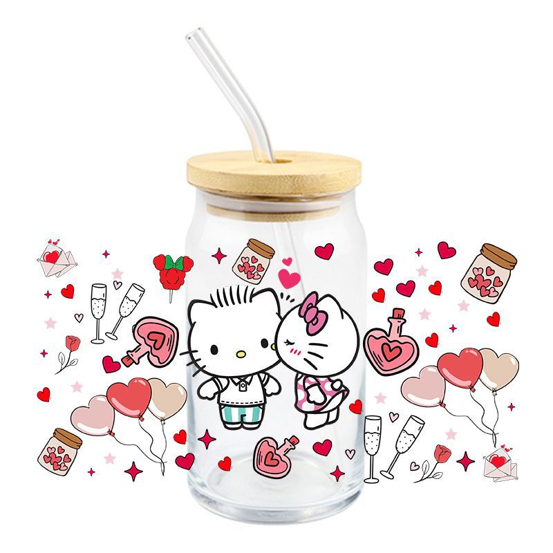 Wholesale 5pcs Cartoon Cute Cat 16oz Cup UV DTF Wraps OLY Exclusive