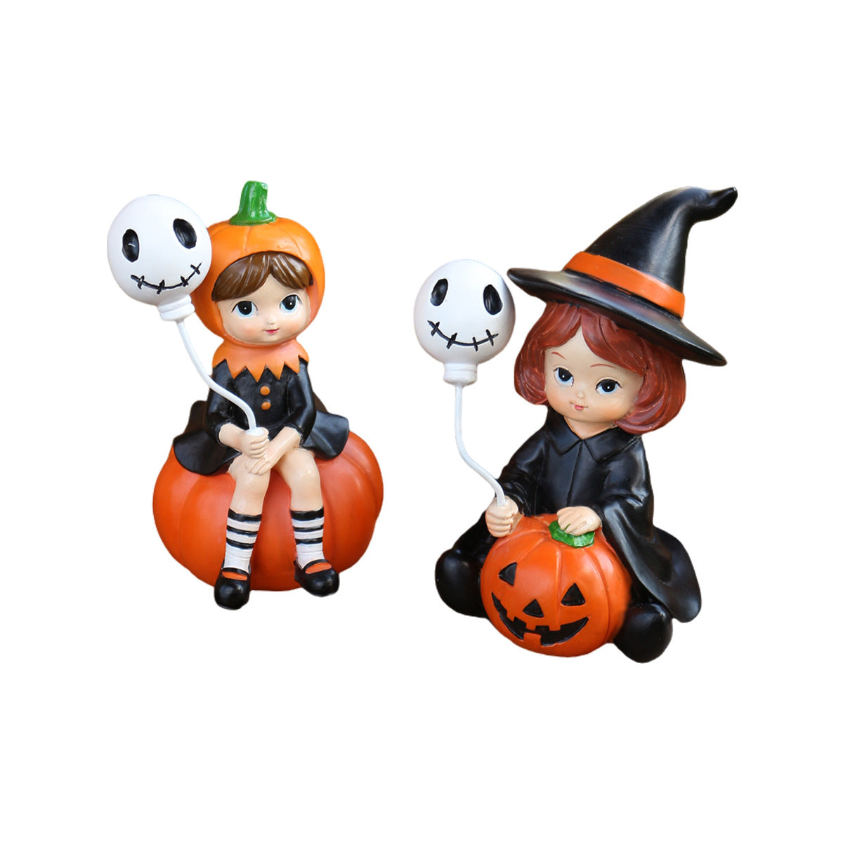 Wholesale Resin  Skull Balloon Witch Set 2 American Country Style Outdoor Home Decor Accent