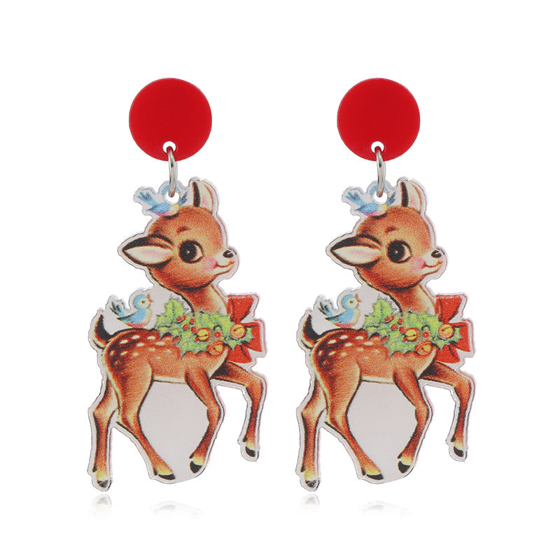 Wholesale Christmas Snowman Elk Acrylic Earrings