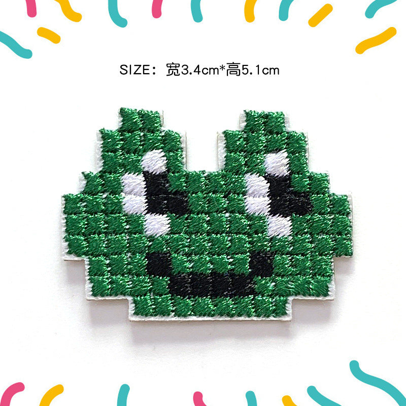 Wholesale Cartoon character embroidered patch frog cross  cloth patch