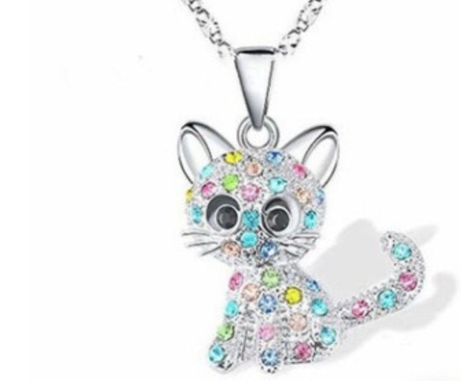 Wholesale Ballerina Girl Unicorn Rainbow Mermaid Pendant Sweater Necklace