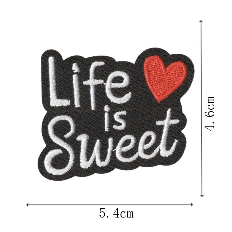 Wholesale Trendy Letter Quote Embroidered Patches No Sew Iron On DIY Accessory For Clothes Bags Towels 10 Pack