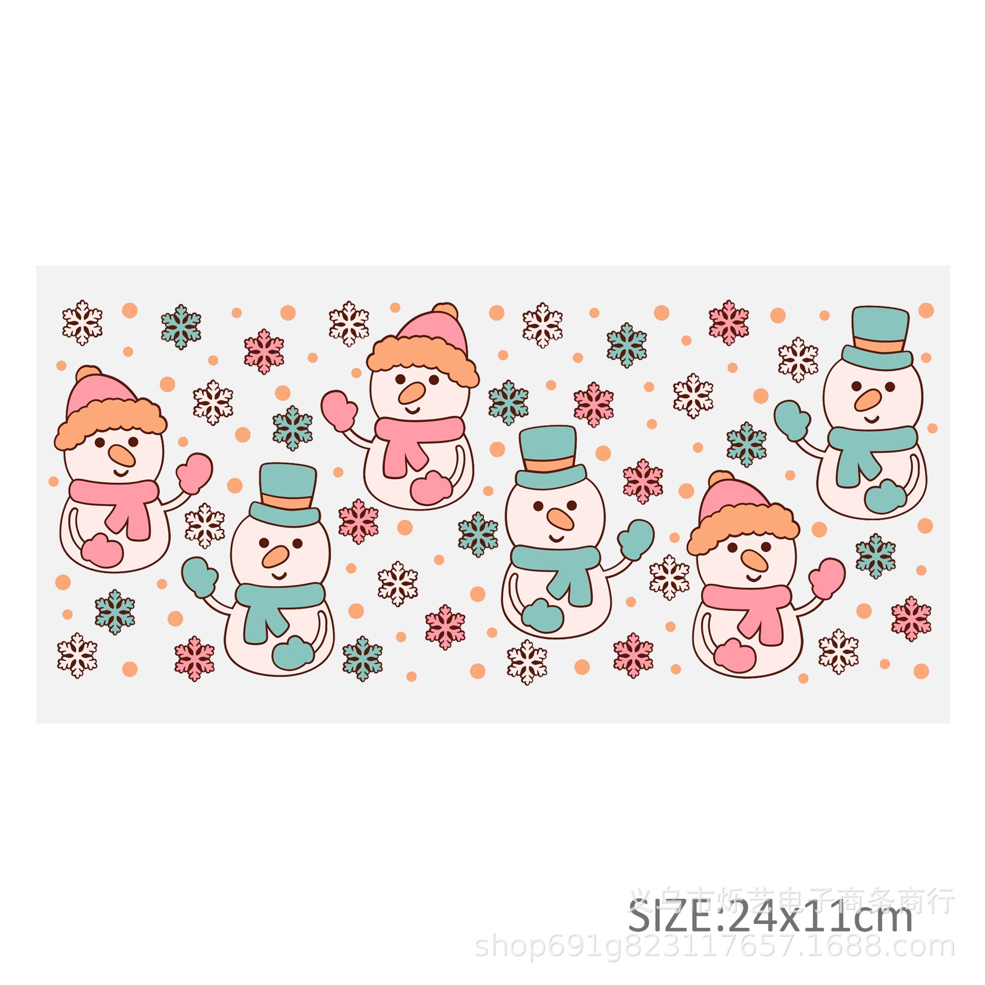 Wholesale  5pcs/pack Snowman Gingerbread Man Christmas Series 16oz Cup UV DTF Wraps