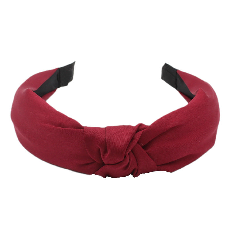 Wholesale Fabric Solid Color Cross Tie Headband