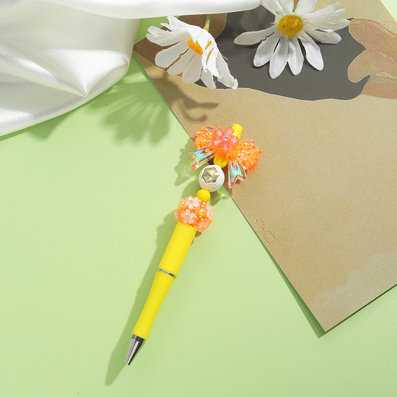 Wholesale Beaded Pens Colorful Handmade Beaded Twisting Flower Butterfly Ballpoint Pen
