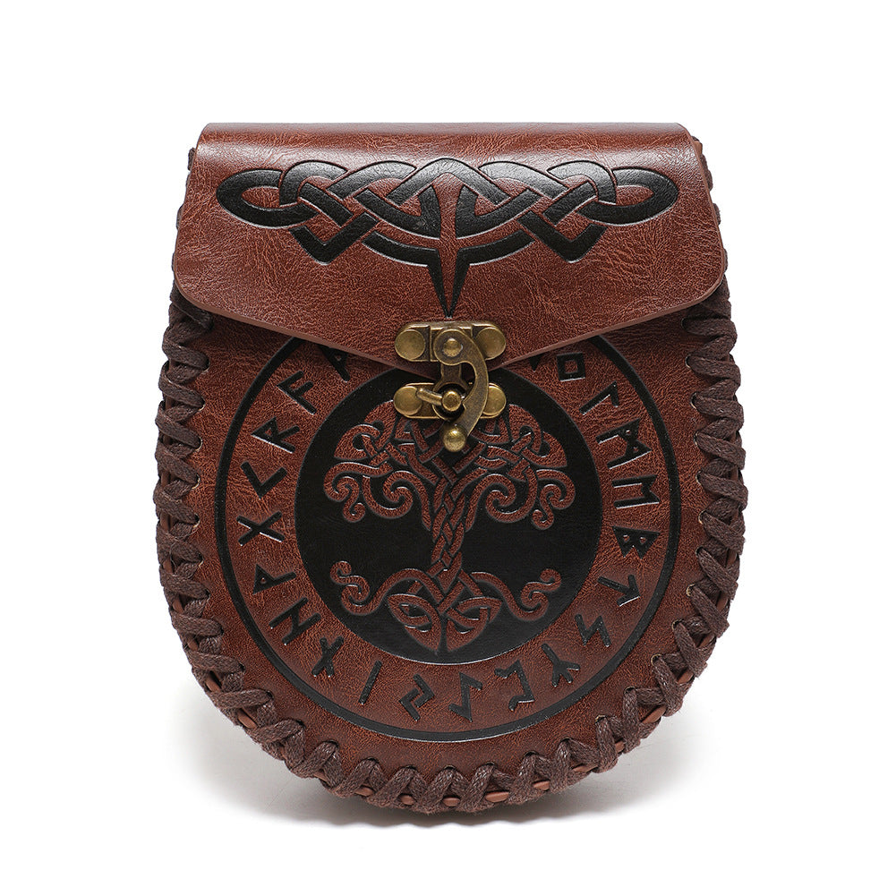 Wholesale PU Viking Style Medieval Knight European and American Retro Embossed Waist Bags