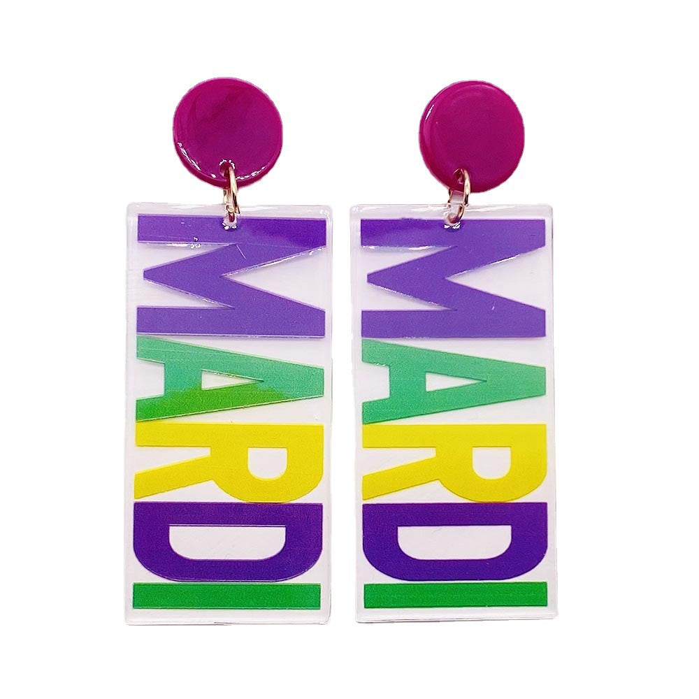 Wholesale Acrylic Letters Avocado Earrings