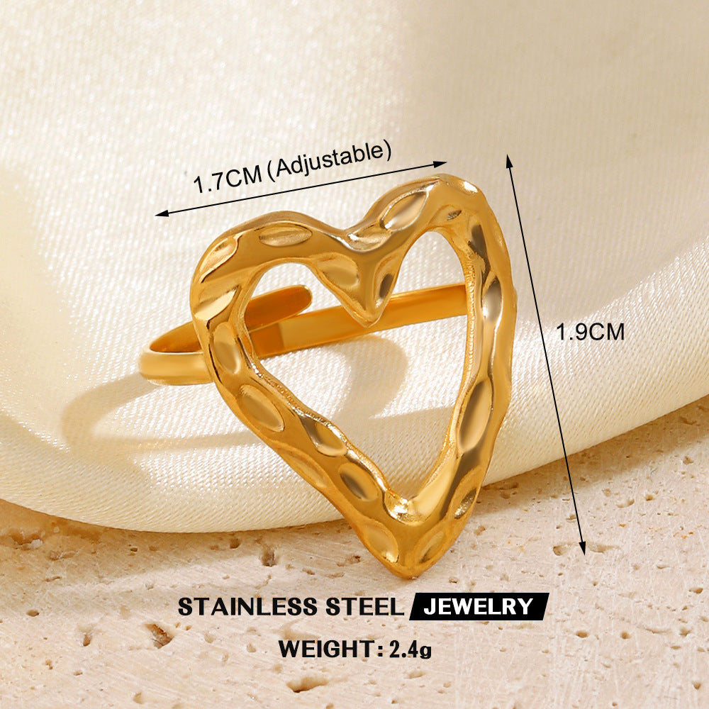 Wholesale Popular Stainless Steel Love Women's Personality Hip Hop Line  Ring
