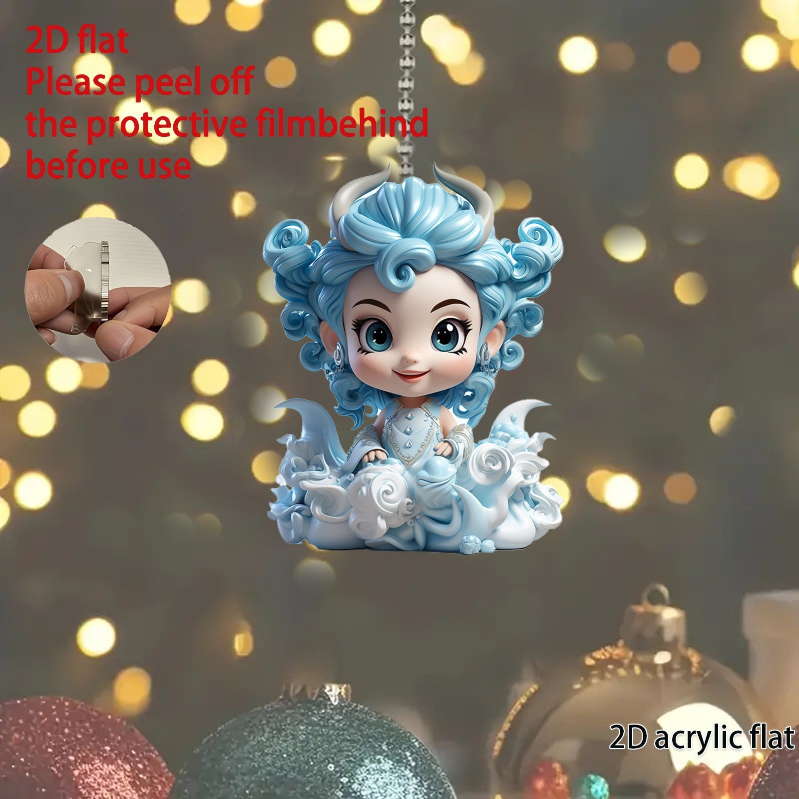 Wholesale Acrylic 2D Dragon Little Girl Pendant