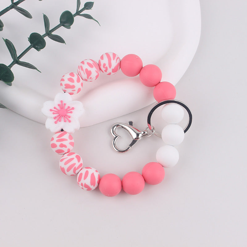 Wholesale Silicone bracelet Begonia keychain