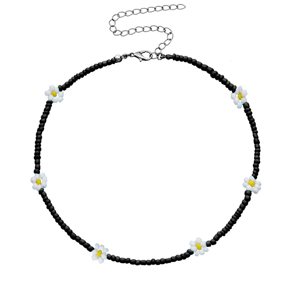 Wholesale Simple Black Beaded Pendant Necklace