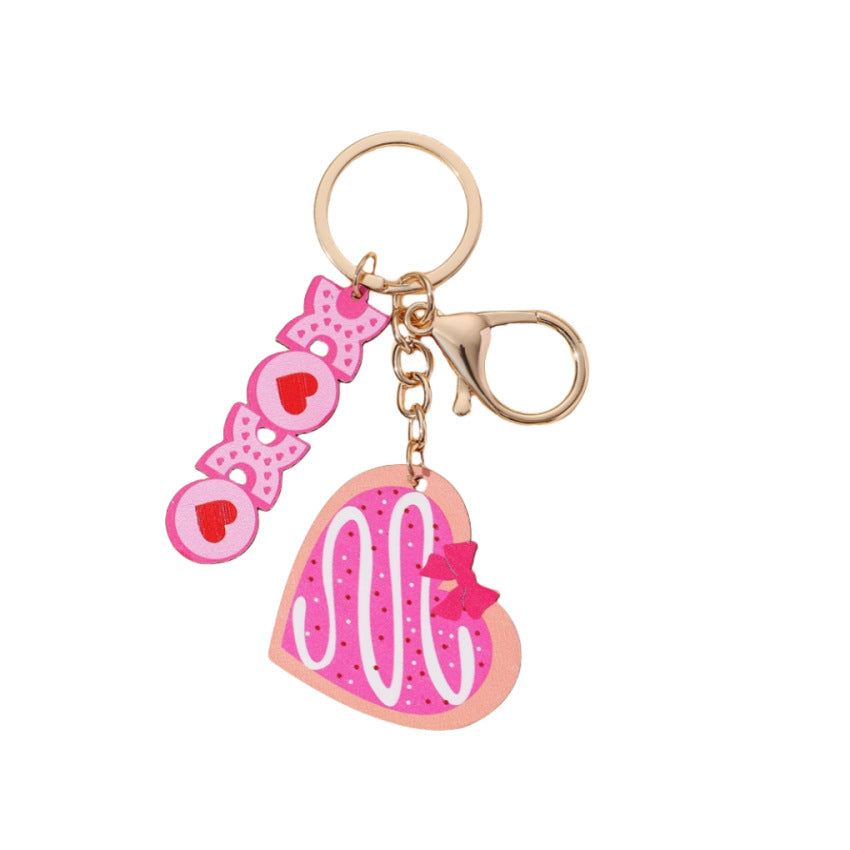 Wholesale Valentine's Day Pink Bow Love Keychain