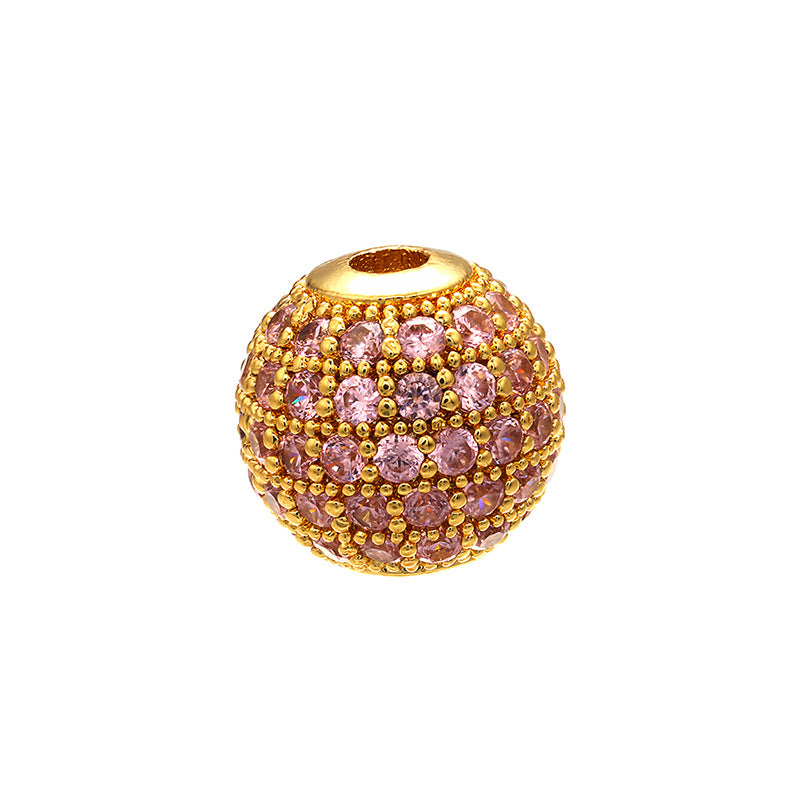 Wholesale Copper Micro Inlaid Diamond Ball Beads