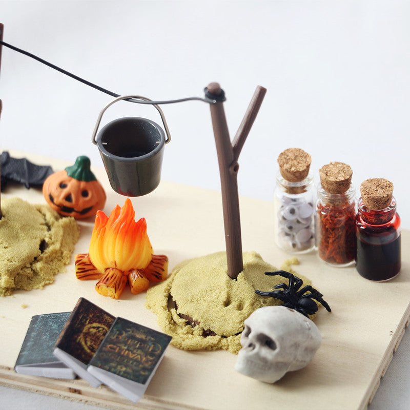 Wholesale Dollhouse1:12 doll house Halloween horror decoration set model holiday decoration accessories