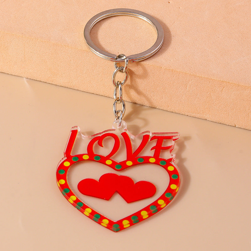 Wholesale Valentine's Day LOVE Butterfly Plastic Keychain