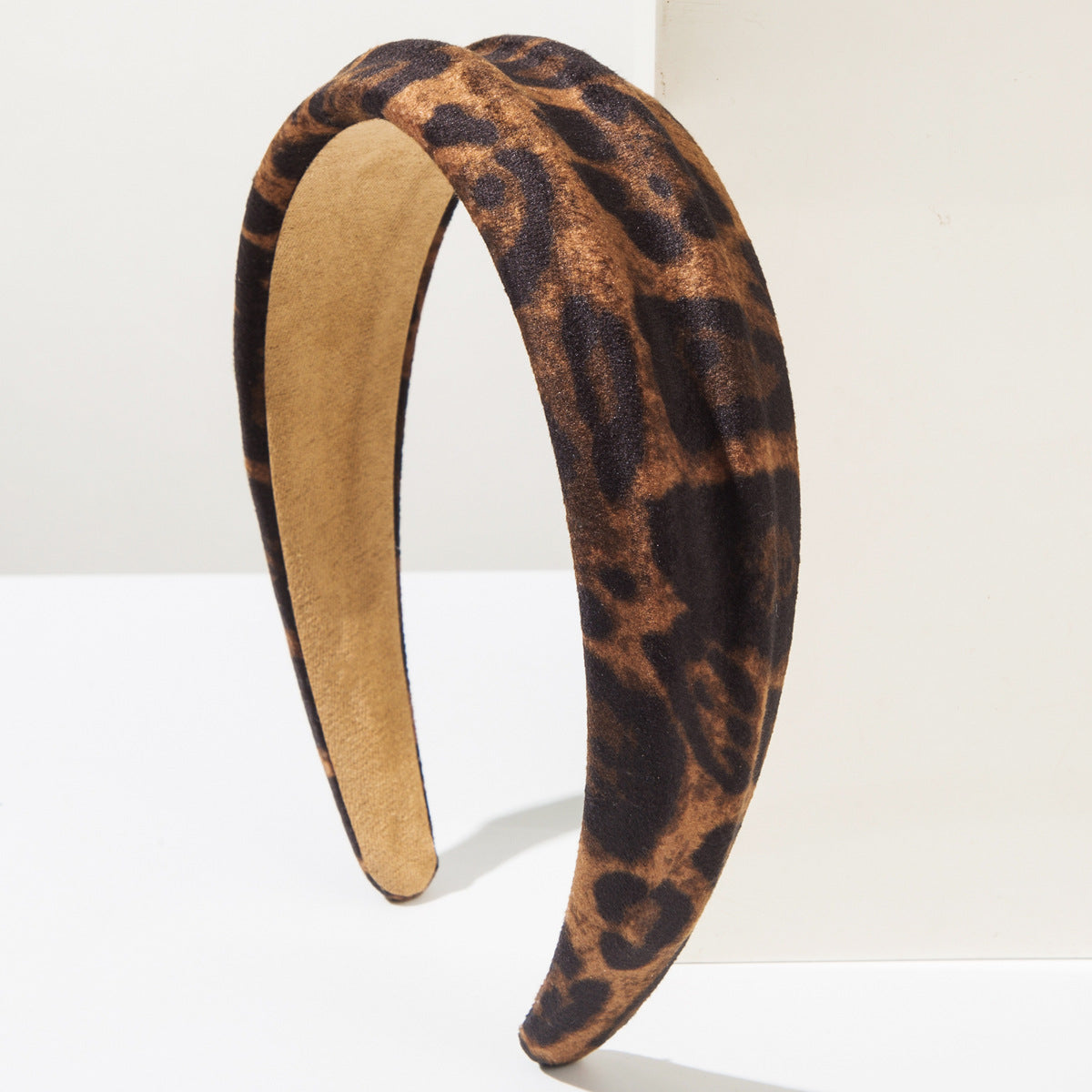 Wholesale leopard convex design headband printed velvet wide-brimmed hair headdress