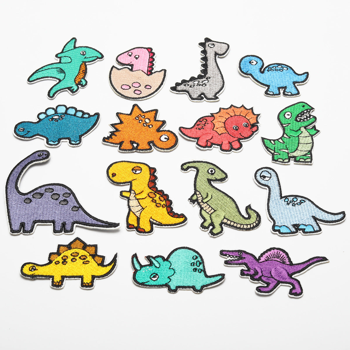 Wholesale Cartoon Dinosaur Embroidered Patch Twill Applique Decorative Sewing Accessory For Clothing Towel Gift