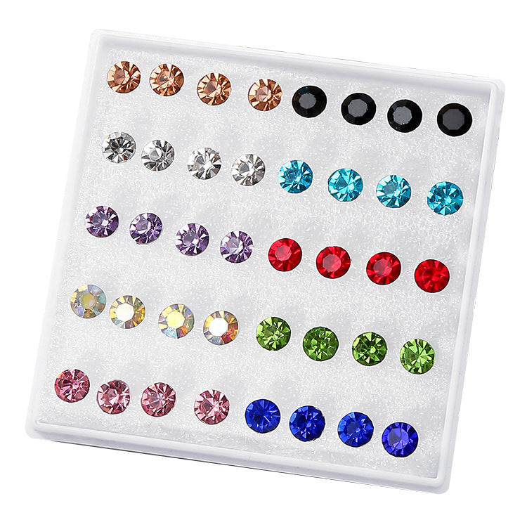 Wholesale Rhinestone Plastic Earrings Set