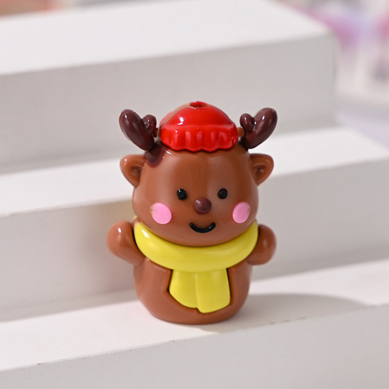 Wholesale 5pcs/pack  Christmas reindeer through-hole rubber beads  Acrylic Beads