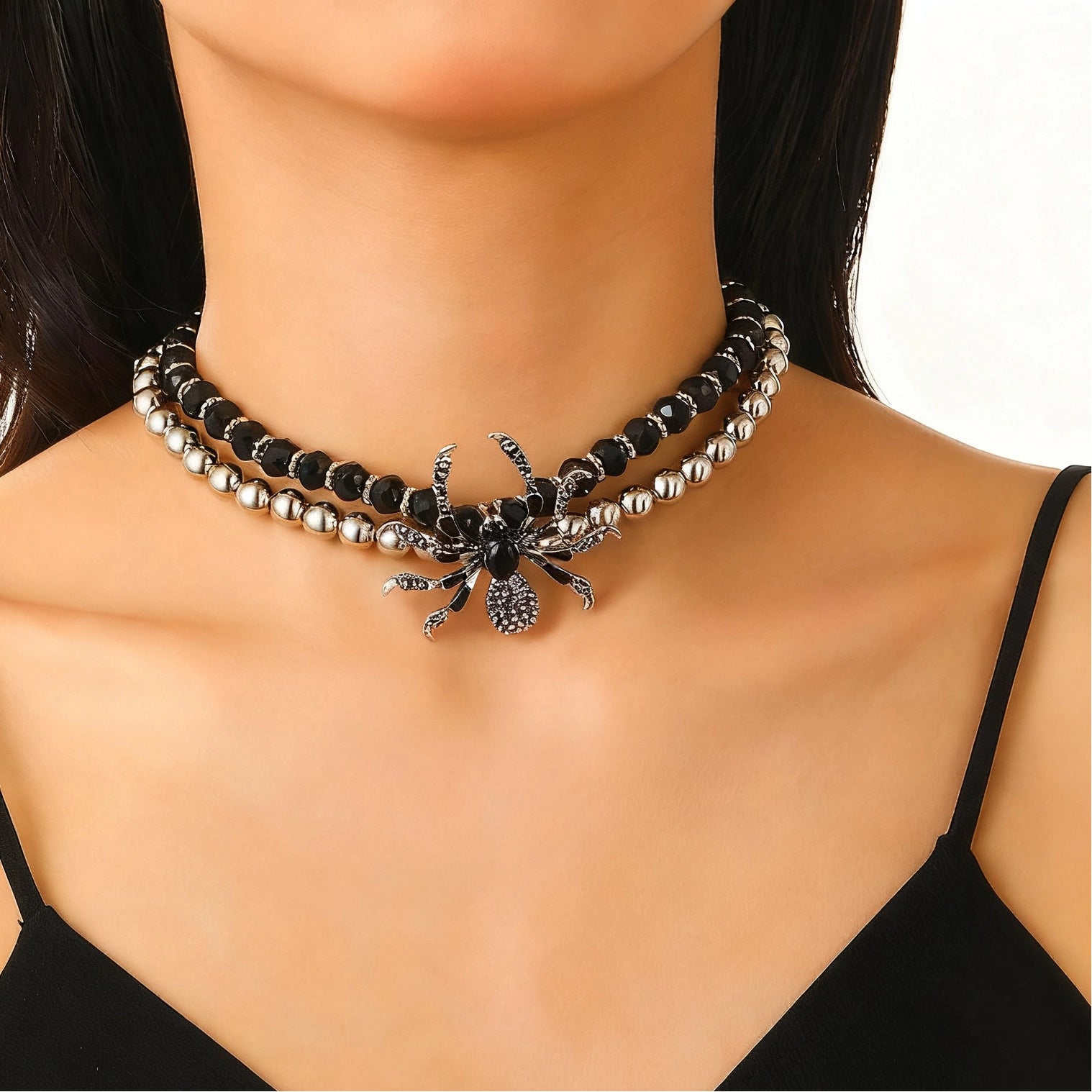 Wholesale Gothic  Jewelry Set Dark Punk  Necklace Bracelet Ring Handmade Zinc Alloy Men Women Trendy Fashion Accessory