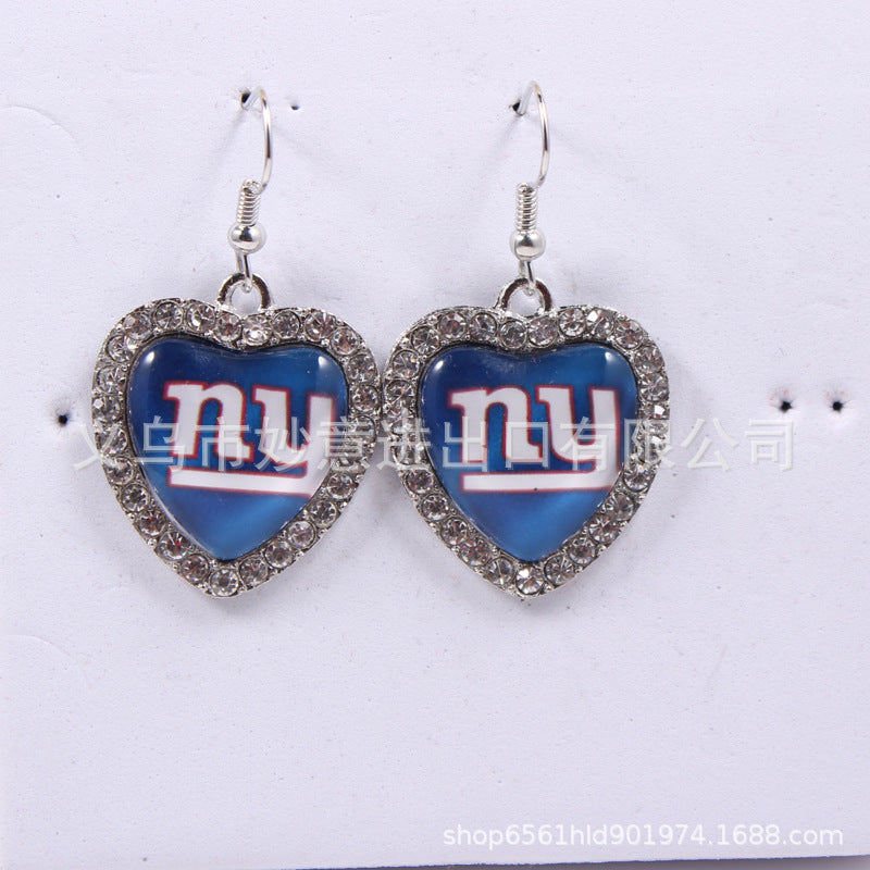 Wholesale Peach Dot Diamond Logo Earrings