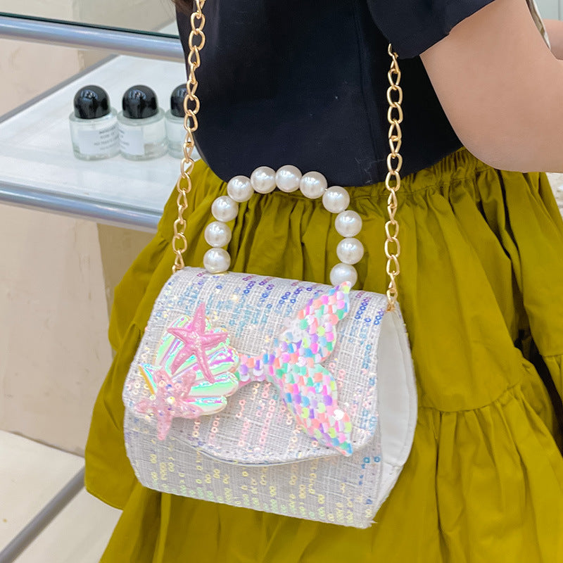 Wholesale Cotton Kids Pearl Sequin Tote Bag