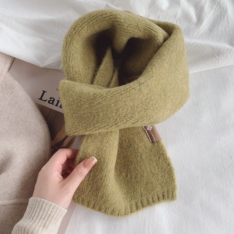 Wholesale Wool Blended Knitted Solid Colored Wool Scarves