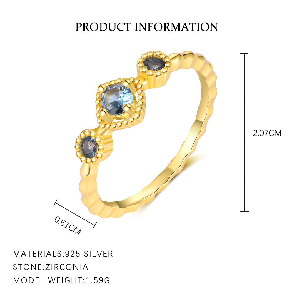 Wholesale  S925 Sterling Silver Twelve Birthstone Ring