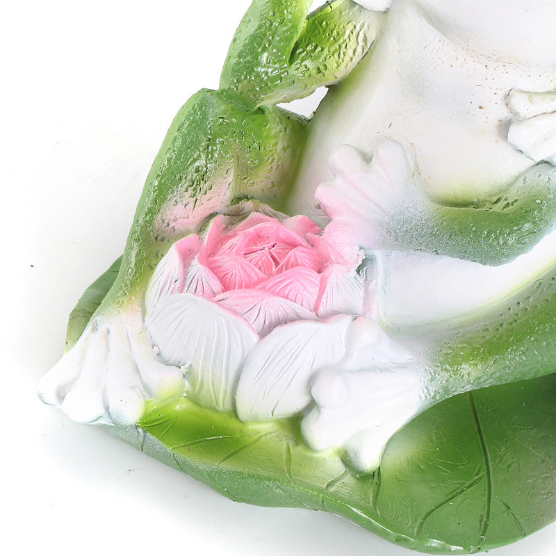 Wholesale of Frog Umbrella Resin Ornaments for Couples