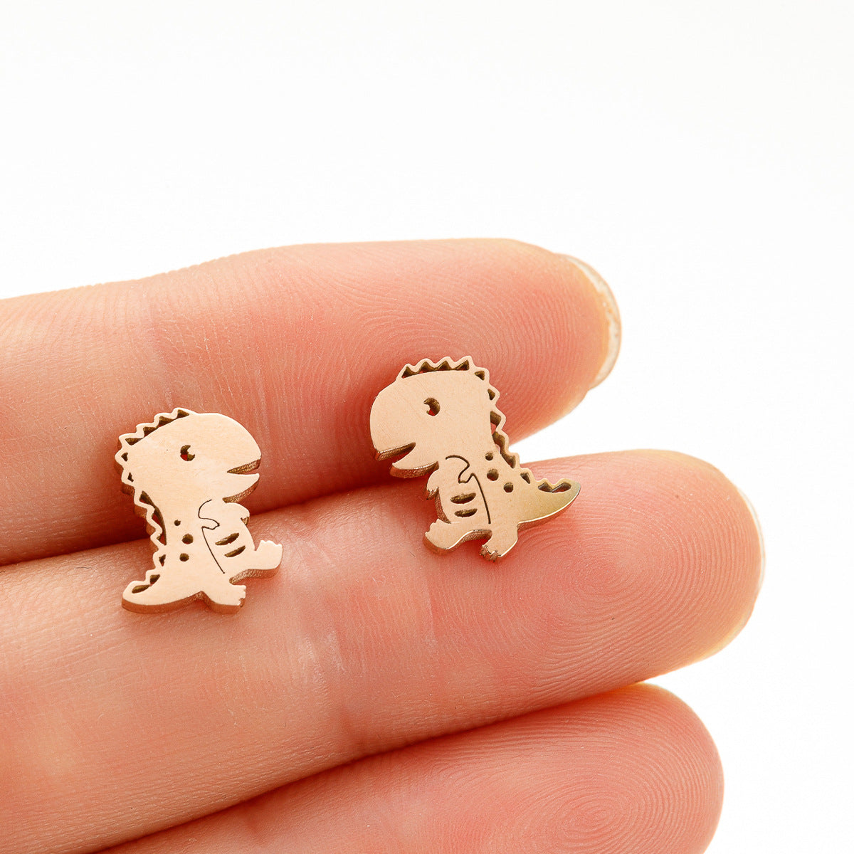 Wholesale Stainless Steel Mini Small Earrings Flower Dinosaur Halloween Skull Earrings