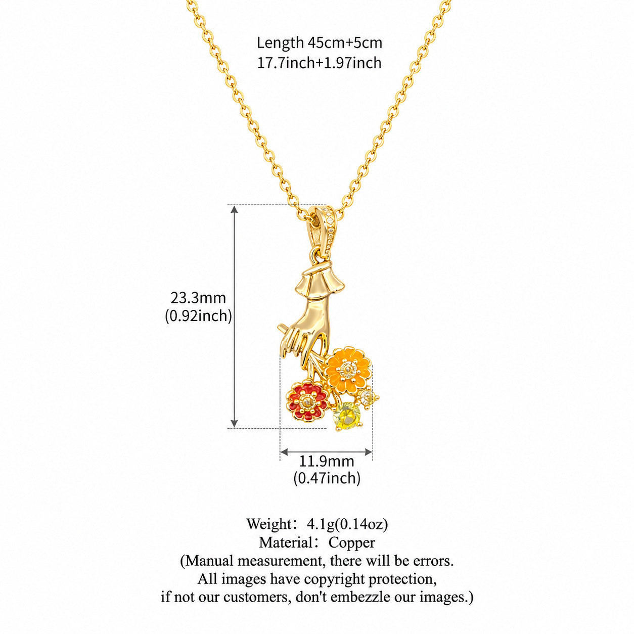 Wholesale Retro Carnation Pearl Enamel Pendant Necklace Colorful Zircon Copper Jewelry Accessory For Party Gift Resale