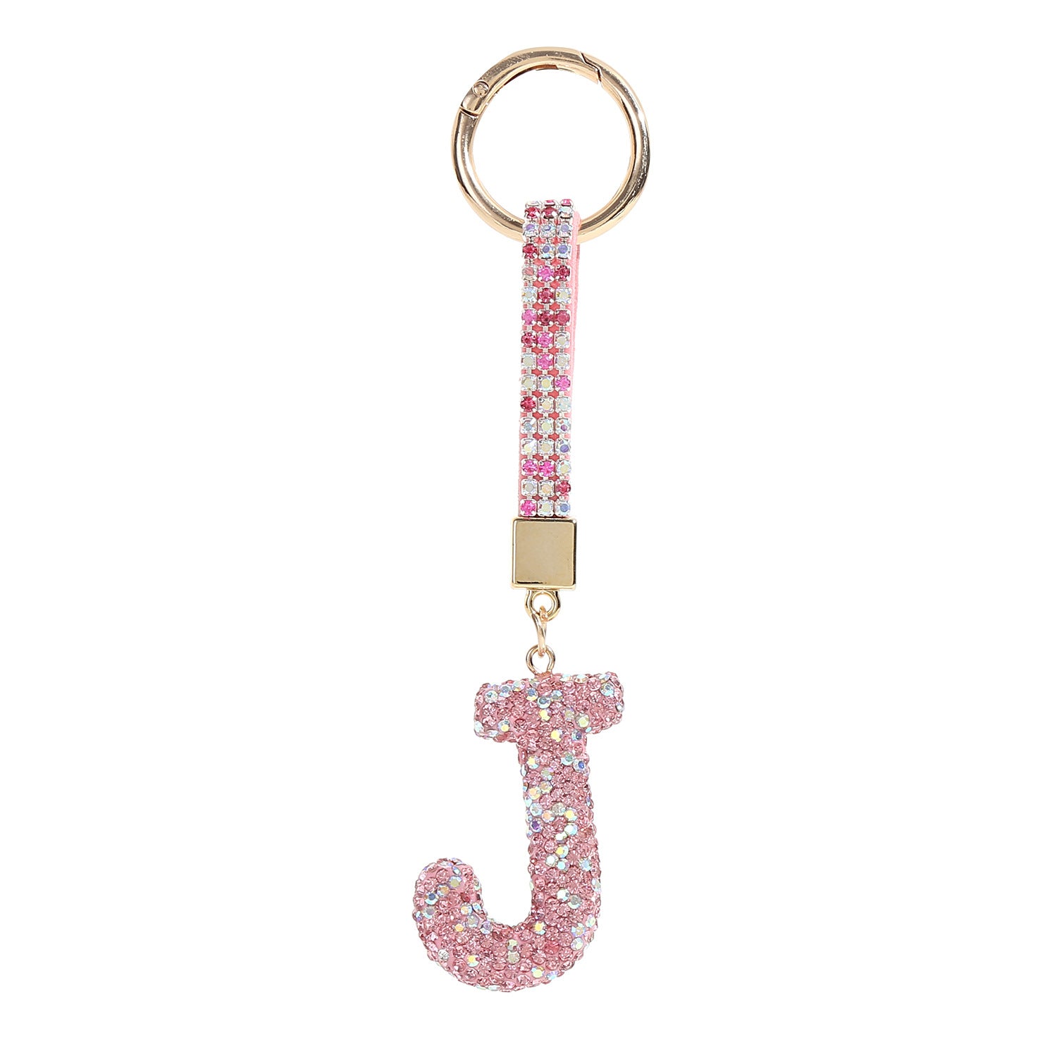 Wholesale Full Diamond Clay Letter J Keychain