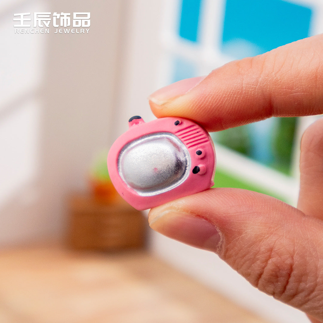 Wholesale 3pcs Simulation Retro Home Appliances TV Radio Micro Landscape Mini  Doll Accessories